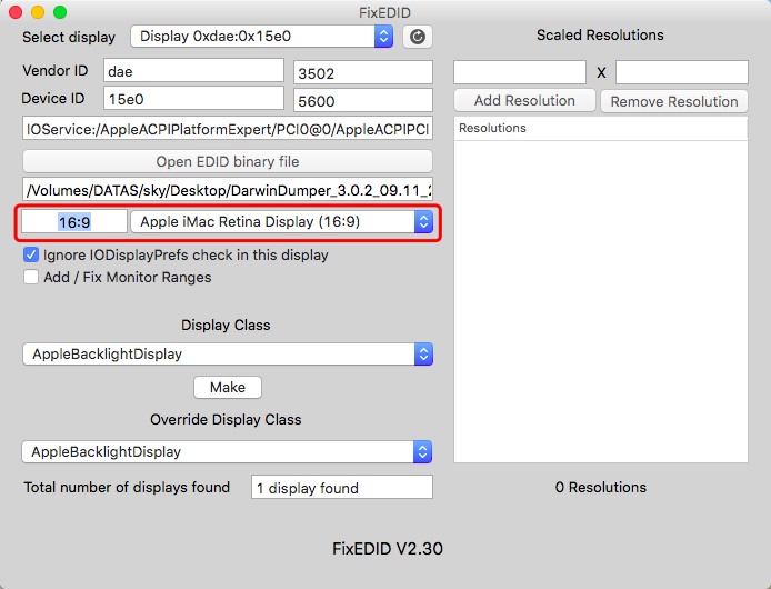 利用「HIDPI」解决睡眠唤醒黑屏、花屏及连接外部显示器 第6张-SoftGoing FixEDID2