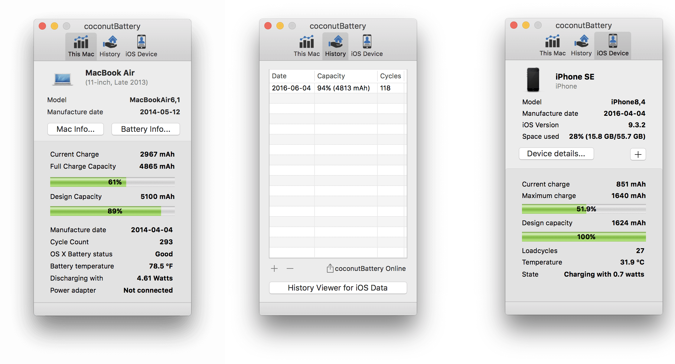 使用「coconut Battery」查看MacBook电池剩余使用时间 第1张-SoftGoing