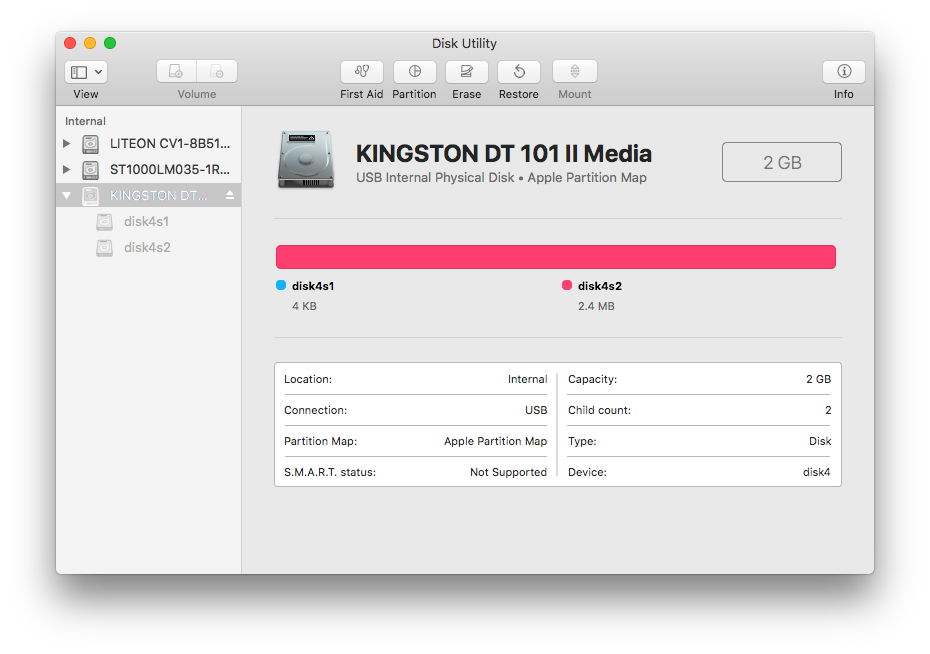 macOS使用「dd命令」制作 Ubuntu 安装USB盘 第1张-SoftGoing diskutil_disk4