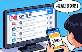 Kimi 喊话百度搜索「Kimi 官网」前 4 个都是广告！有网友称被坑 199 元